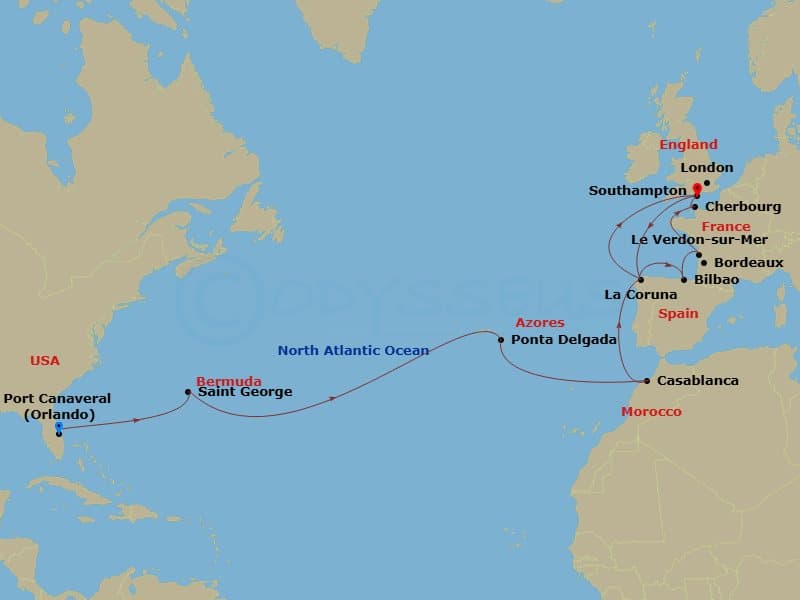Cruise Itinerary Map