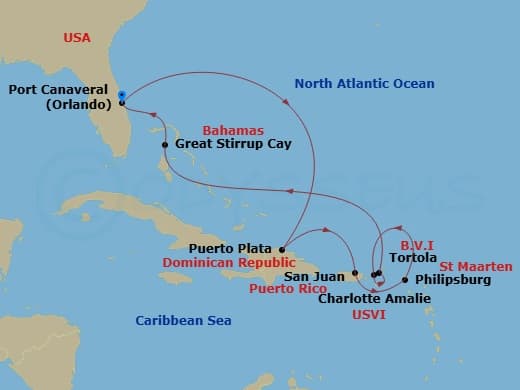 Cruise Itinerary Map