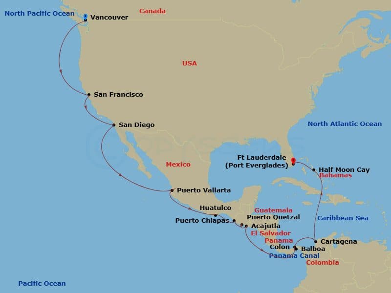 Cruise Itinerary Map